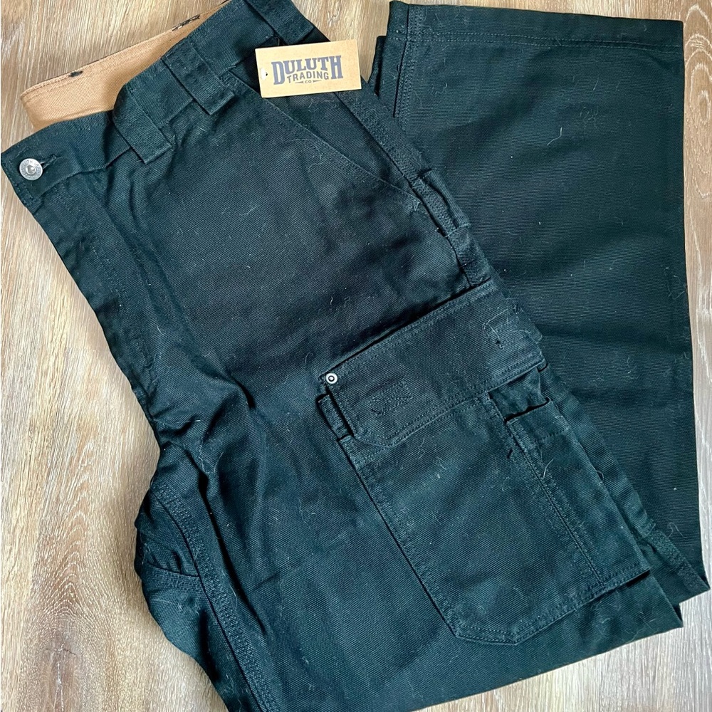 NWT Duluth Trading Co Black Men's Cargo Work Pants